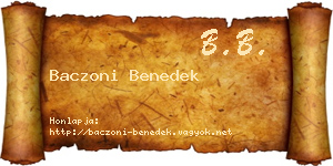 Baczoni Benedek névjegykártya